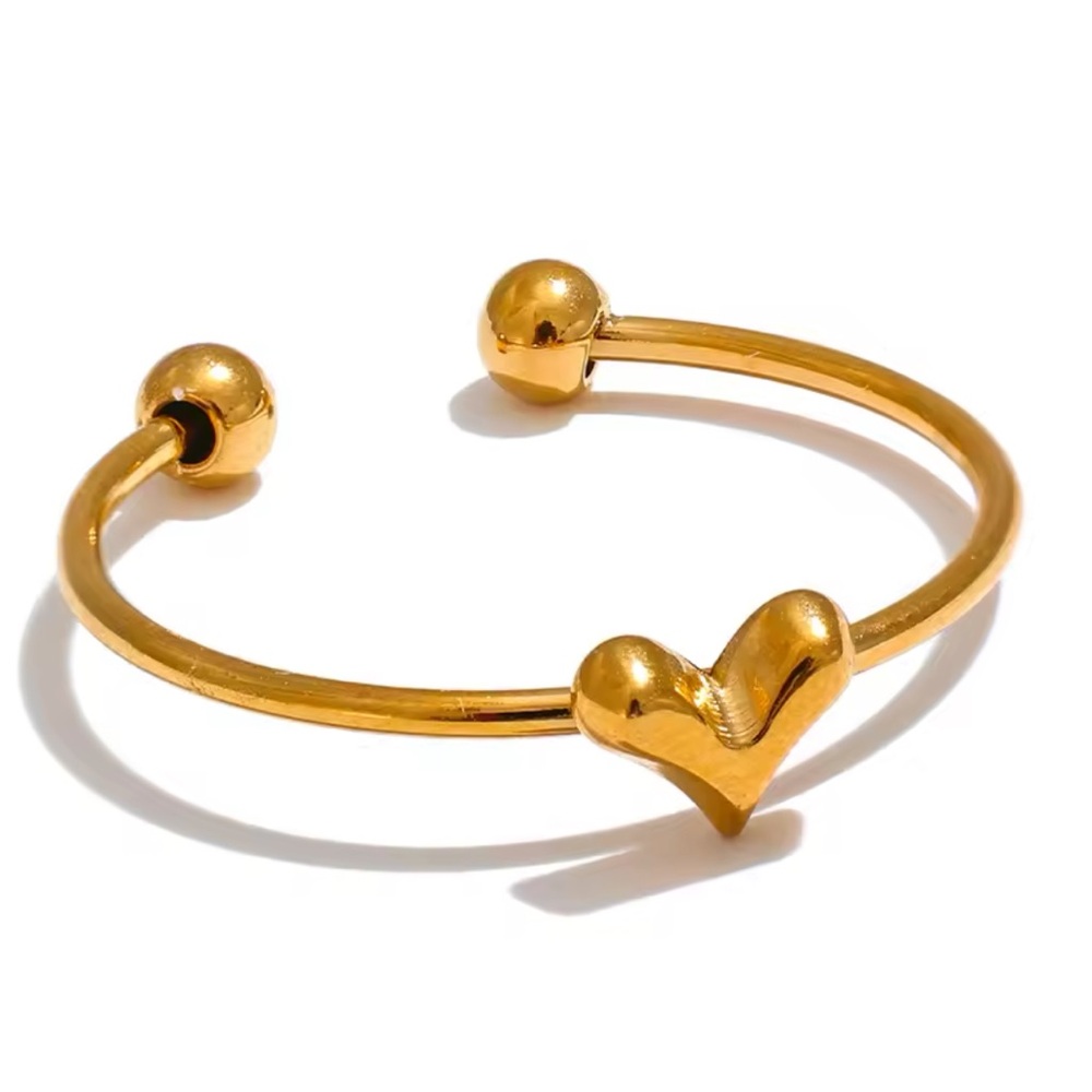 ◾️18K Gold Plated Heart Shape Thin Open Ring